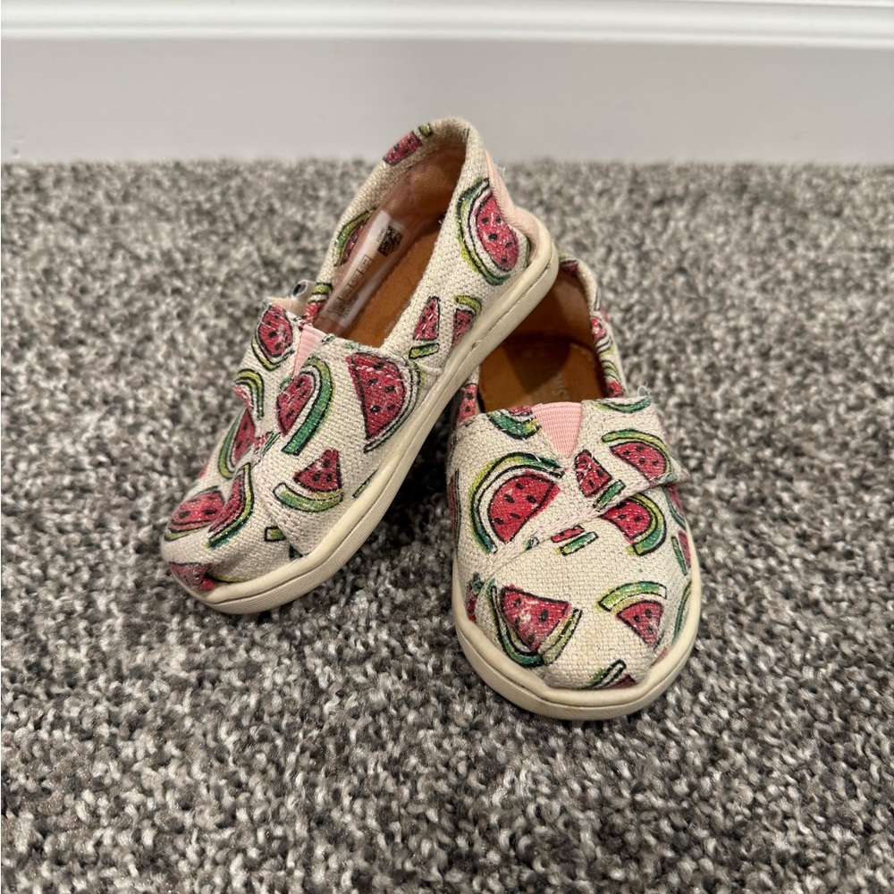 Toms Kids Watermelon Print Canvas Shoes